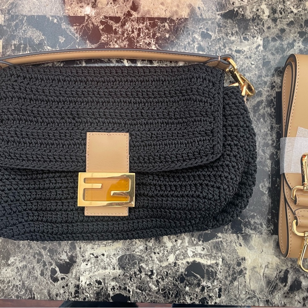 Black Crochet Shoulder Bag